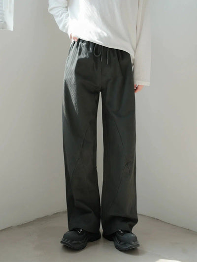 Zhou Washed Drawstring Waist Pants-korean-fashion-Pants-Zhou's Closet-OH Garments