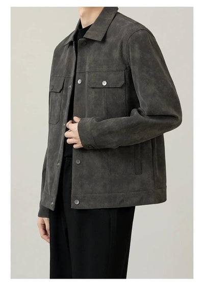 Zhou Washed PU Leather Jacket-korean-fashion-Jacket-Zhou's Closet-OH Garments