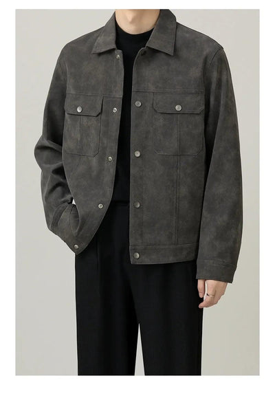 Zhou Washed PU Leather Jacket-korean-fashion-Jacket-Zhou's Closet-OH Garments