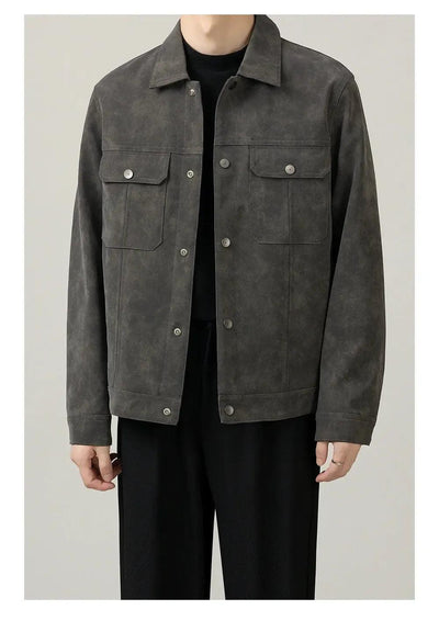 Zhou Washed PU Leather Jacket-korean-fashion-Jacket-Zhou's Closet-OH Garments