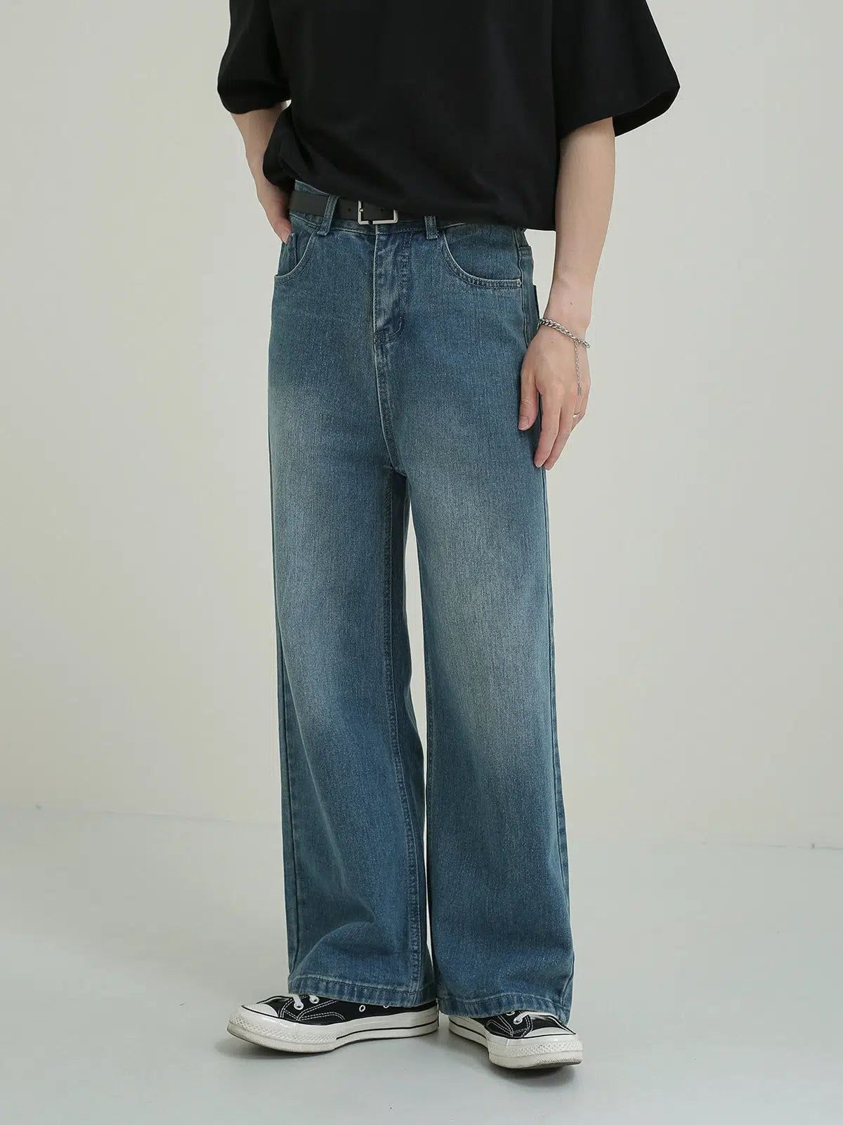 Zhou Washed Slight Stretchy Jeans-korean-fashion-Jeans-Zhou's Closet-OH Garments