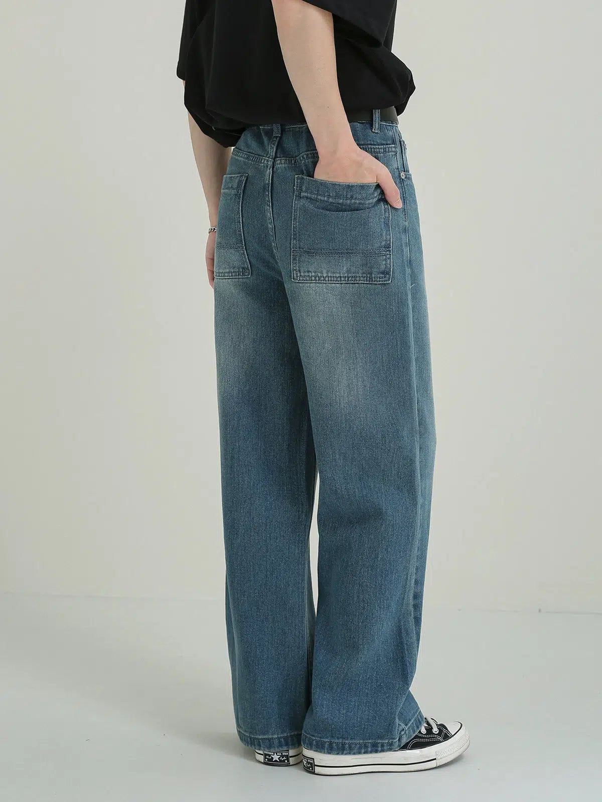 Zhou Washed Slight Stretchy Jeans-korean-fashion-Jeans-Zhou's Closet-OH Garments