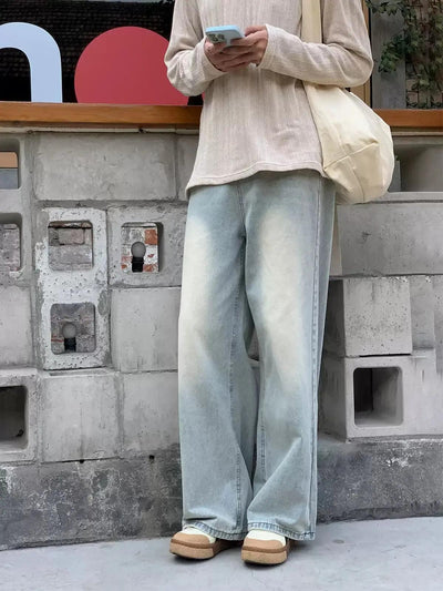 Zhou Washed Wide Jeans-korean-fashion-Jeans-Zhou's Closet-OH Garments
