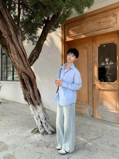 Zhou Washed Wide Jeans-korean-fashion-Jeans-Zhou's Closet-OH Garments