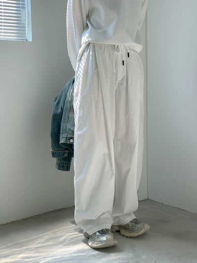 Zhou Wide Drawstring Waist Pants-korean-fashion-Pants-Zhou's Closet-OH Garments