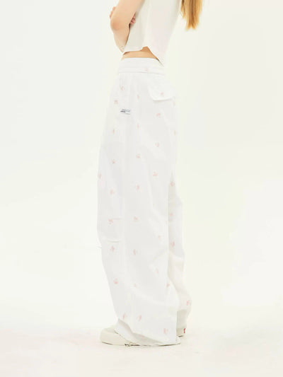 ZZ Drawstring Bow Tie Print Track Pants-korean-fashion-Pants-ZZ's Closet-OH Garments