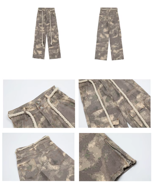 ZZ Multi-Flap Pocket Camouflage Jeans-korean-fashion-Jeans-ZZ's Closet-OH Garments