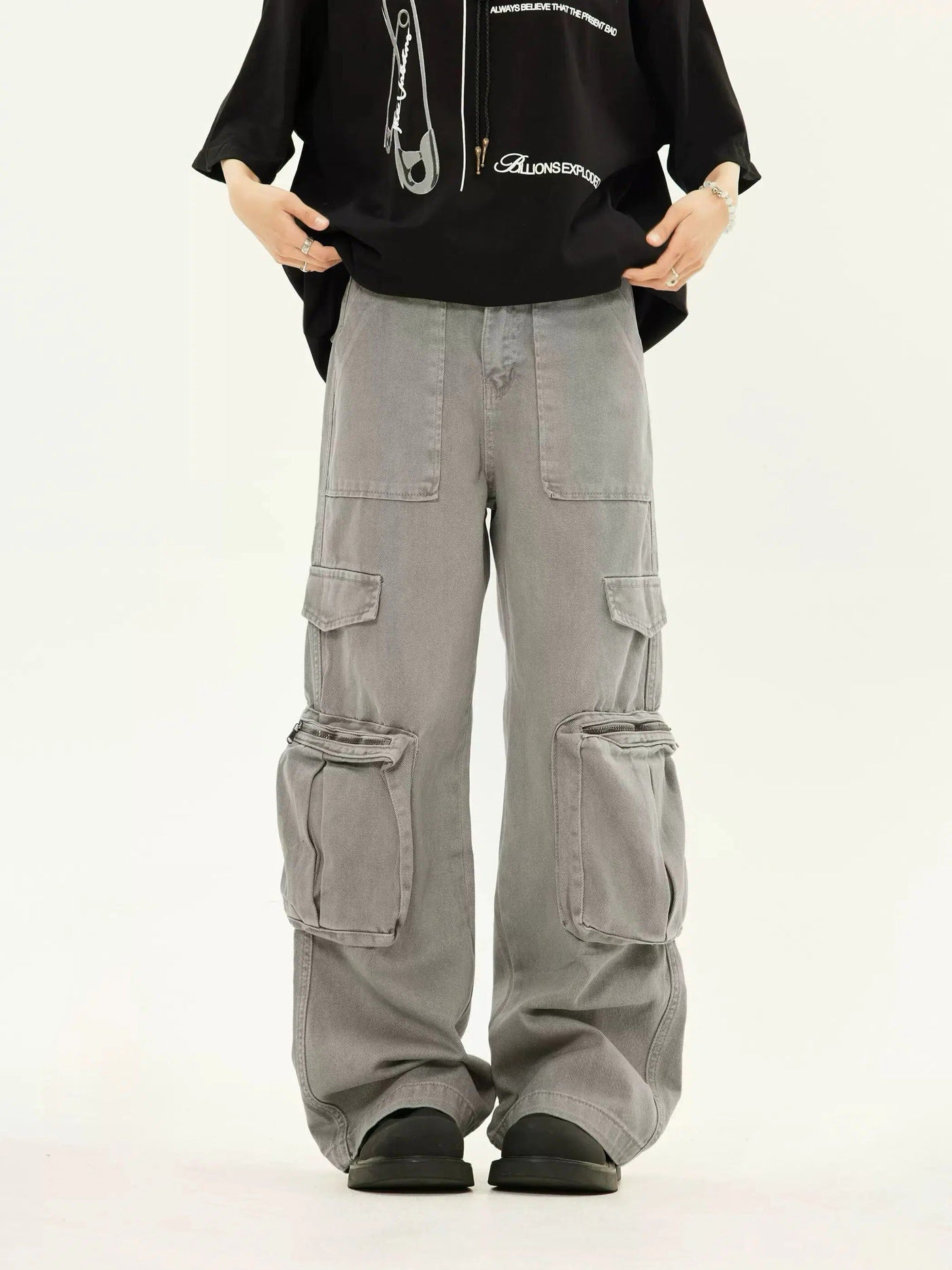ZZ Washed Adjustable Cargo Pants-korean-fashion-Pants-ZZ's Closet-OH Garments