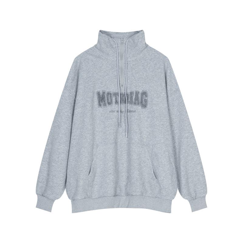 Cui Motdreag Drawstring Hoodie Half Zip-korean-fashion-Jacket-Cui's Closet-OH Garments