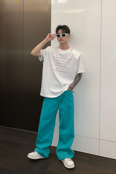 Cui Plain Solid Color Wide Jeans-korean-fashion-Jeans-Cui's Closet-OH Garments
