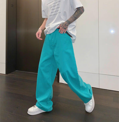 Cui Plain Solid Color Wide Jeans-korean-fashion-Jeans-Cui's Closet-OH Garments
