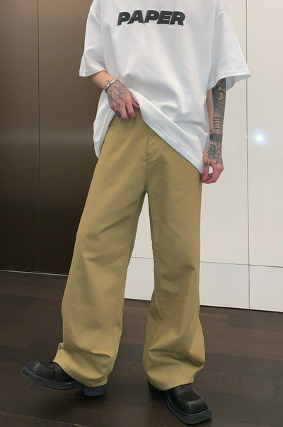 Cui Plain Solid Color Wide Jeans-korean-fashion-Jeans-Cui's Closet-OH Garments