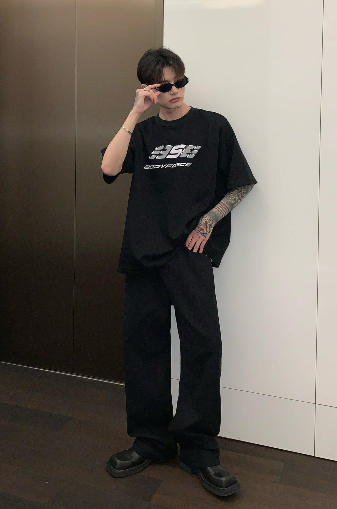 Cui Plain Solid Color Wide Jeans-korean-fashion-Jeans-Cui's Closet-OH Garments