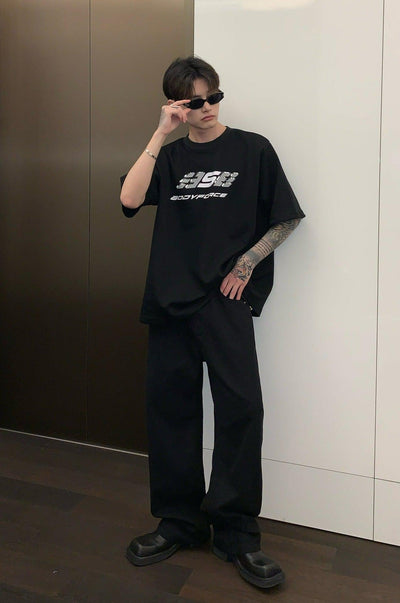 Cui Plain Solid Color Wide Jeans-korean-fashion-Jeans-Cui's Closet-OH Garments