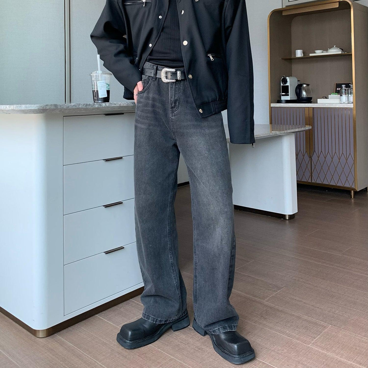 Cui Subtle Whiskers Bootcut Jeans-korean-fashion-Jeans-Cui's Closet-OH Garments