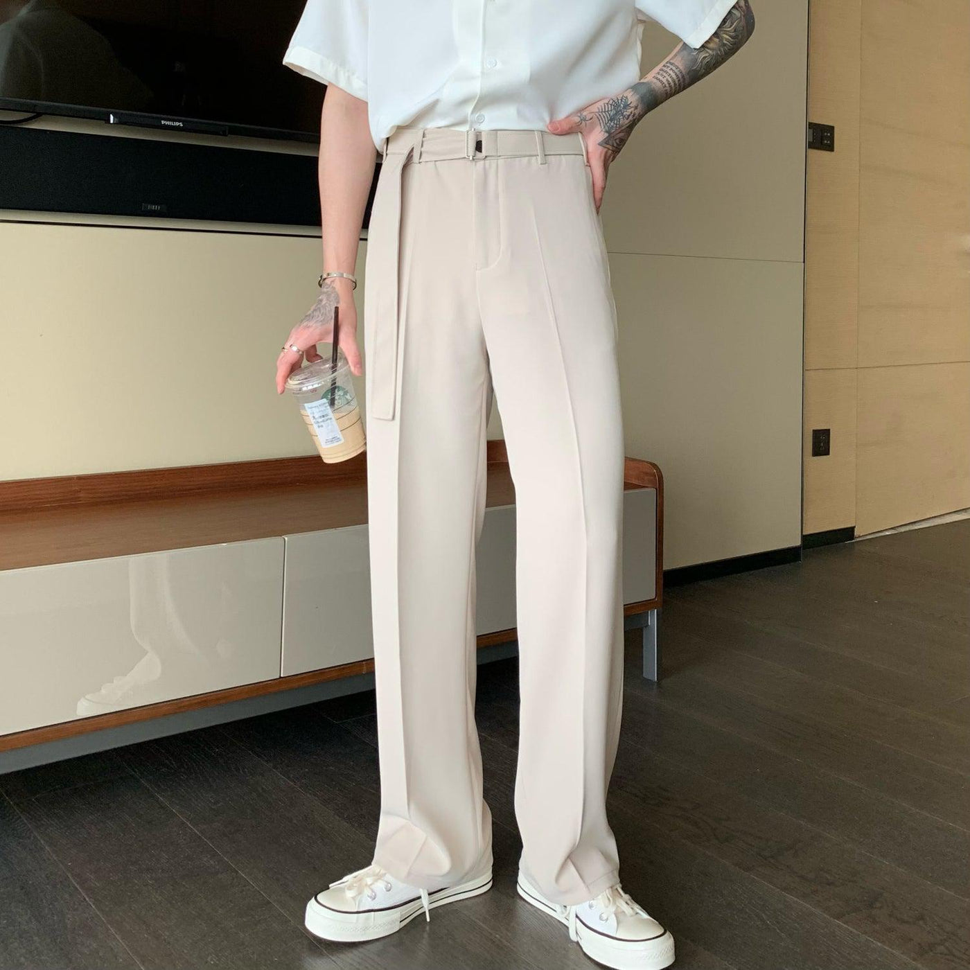 Cui Vertical Oval Loop Pants-korean-fashion-Pants-Cui's Closet-OH Garments