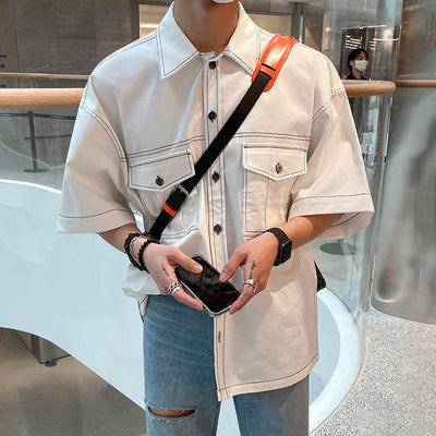 OH Essential Chambray Style Shirt-korean-fashion-Shirt-OH Atelier-OH Garments