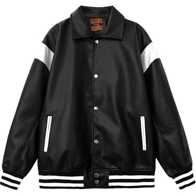 OH Medium Stripes and Lining Varsity Style Jacket-korean-fashion-Jacket-OH Atelier-OH Garments