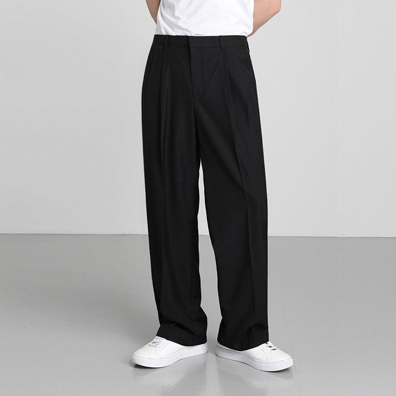 OH School Pleats Style Wide Cut Trousers-korean-fashion-Pants-OH Atelier-OH Garments
