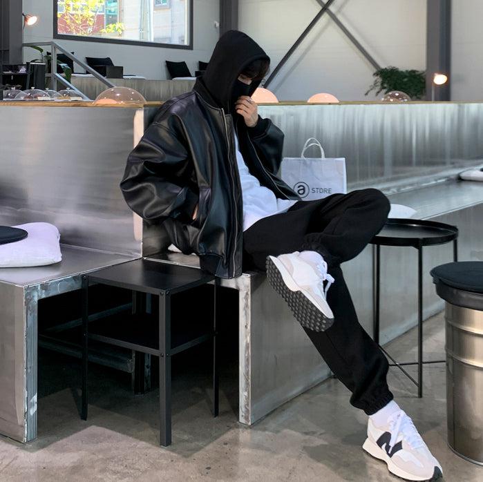 OH Teddy Lined Hooded Leather Jacket-korean-fashion-Jacket-OH Atelier-OH Garments