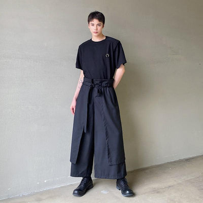 Woo Cloth Layer Wide Pants-korean-fashion-Pants-Woo's Closet-OH Garments