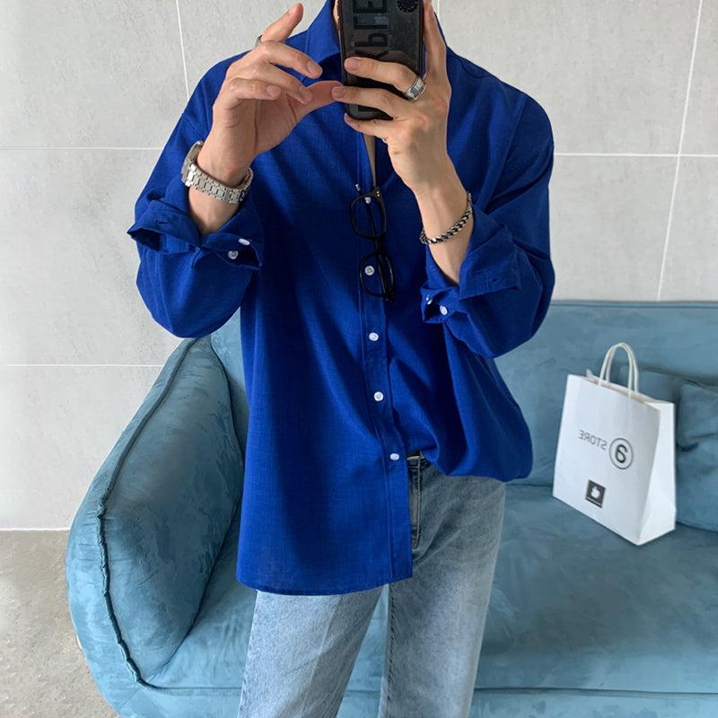 Woo Essential Fit Buttoned Shirt-korean-fashion-Shirt-Woo's Closet-OH Garments