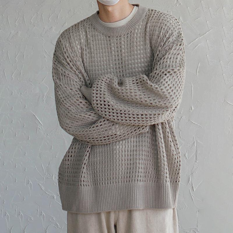 Woo Pockmarked Texture Sweater-korean-fashion-Sweater-Woo's Closet-OH Garments