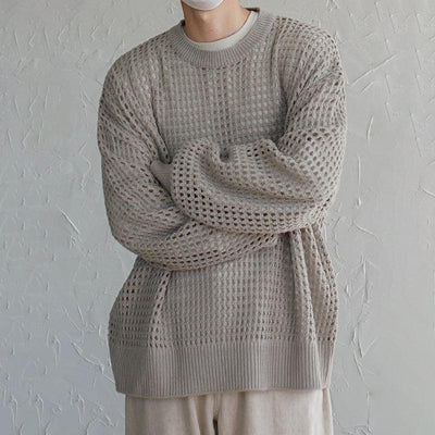 Woo Pockmarked Texture Sweater-korean-fashion-Sweater-Woo's Closet-OH Garments