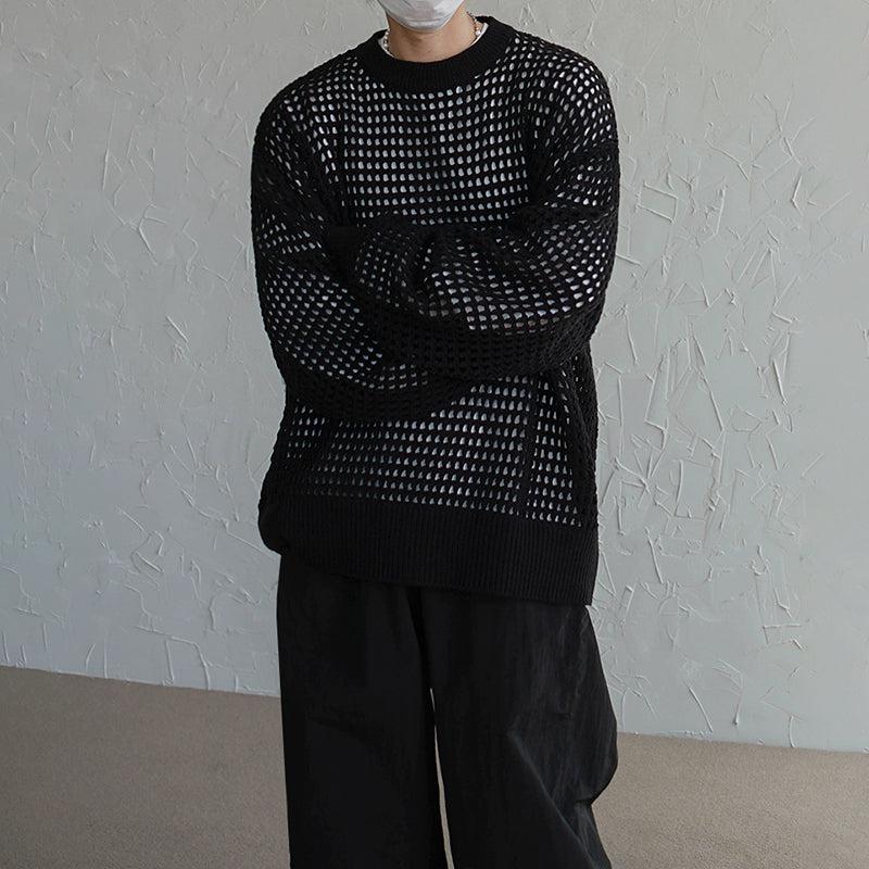 Woo Pockmarked Texture Sweater-korean-fashion-Sweater-Woo's Closet-OH Garments