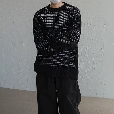 Woo Pockmarked Texture Sweater-korean-fashion-Sweater-Woo's Closet-OH Garments