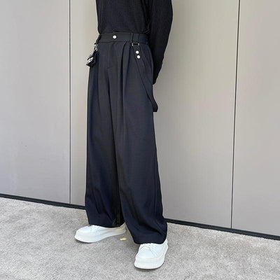 Woo Strap Relaxed Fit Pants-korean-fashion-Pants-Woo's Closet-OH Garments