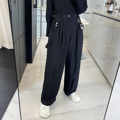 Woo Strap Relaxed Fit Pants-korean-fashion-Pants-Woo's Closet-OH Garments