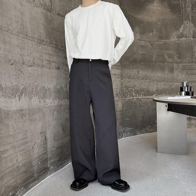 Woo Subtle Diagonal Line Pants-korean-fashion-Pants-Woo's Closet-OH Garments