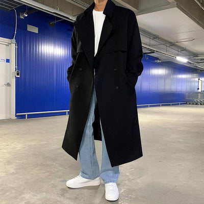 Woo Two Flap Pockets Trench Coat-korean-fashion-Long Coat-Woo's Closet-OH Garments