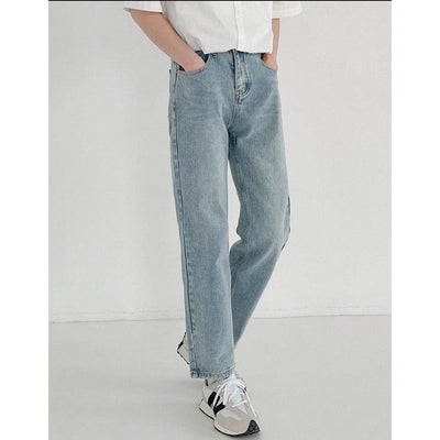 Zhou Casual Straight Ankle Length Jeans-korean-fashion-Jeans-Zhou's Closet-OH Garments