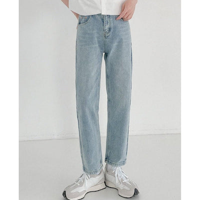 Zhou Casual Straight Ankle Length Jeans-korean-fashion-Jeans-Zhou's Closet-OH Garments