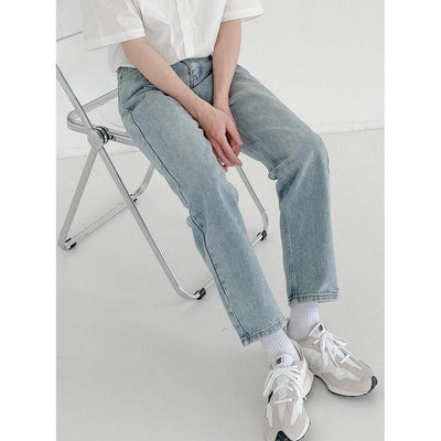 Zhou Casual Straight Ankle Length Jeans-korean-fashion-Jeans-Zhou's Closet-OH Garments