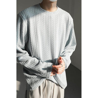 Zhou Curvy Zigzag Texture Sweater-korean-fashion-Sweater-Zhou's Closet-OH Garments