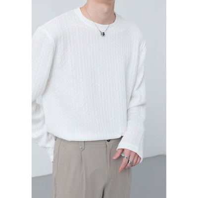 Zhou Curvy Zigzag Texture Sweater-korean-fashion-Sweater-Zhou's Closet-OH Garments