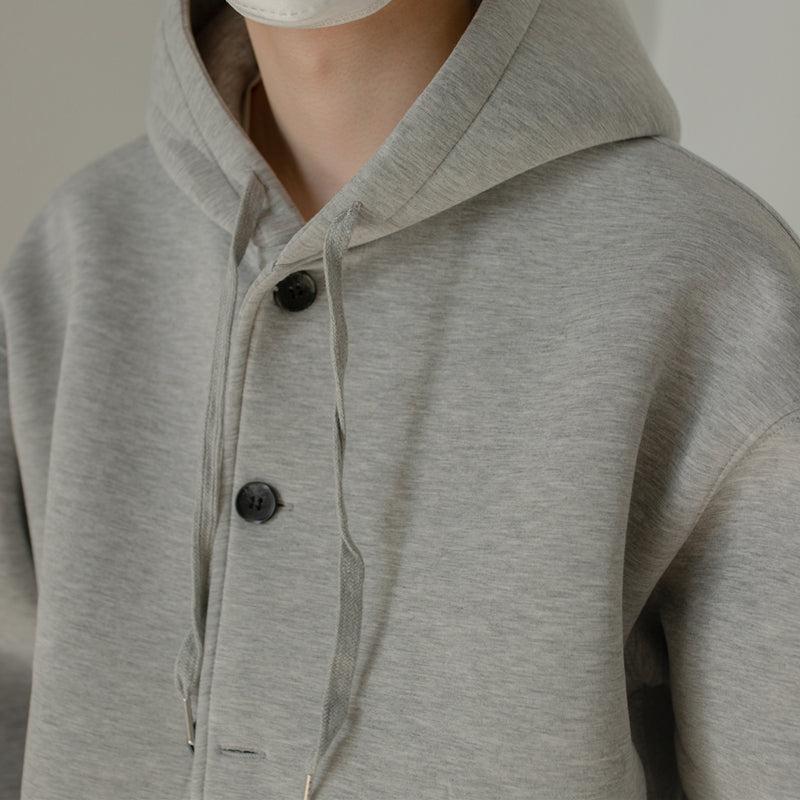 Zhou Drawstring Hoodie Buttoned Jacket-korean-fashion-Jacket-Zhou's Closet-OH Garments