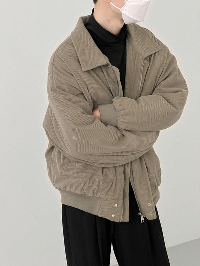 Zhou Essential Double Flap Pockets Corduroy Jacket-korean-fashion-Jacket-Zhou's Closet-OH Garments