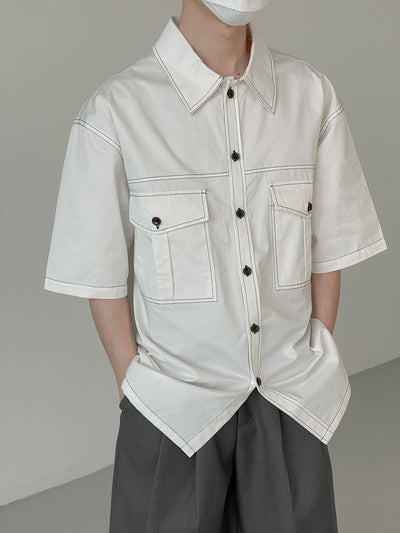 Zhou Essential Front Pockets Shirt-korean-fashion-Shirt-Zhou's Closet-OH Garments