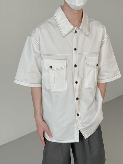 Zhou Essential Front Pockets Shirt-korean-fashion-Shirt-Zhou's Closet-OH Garments