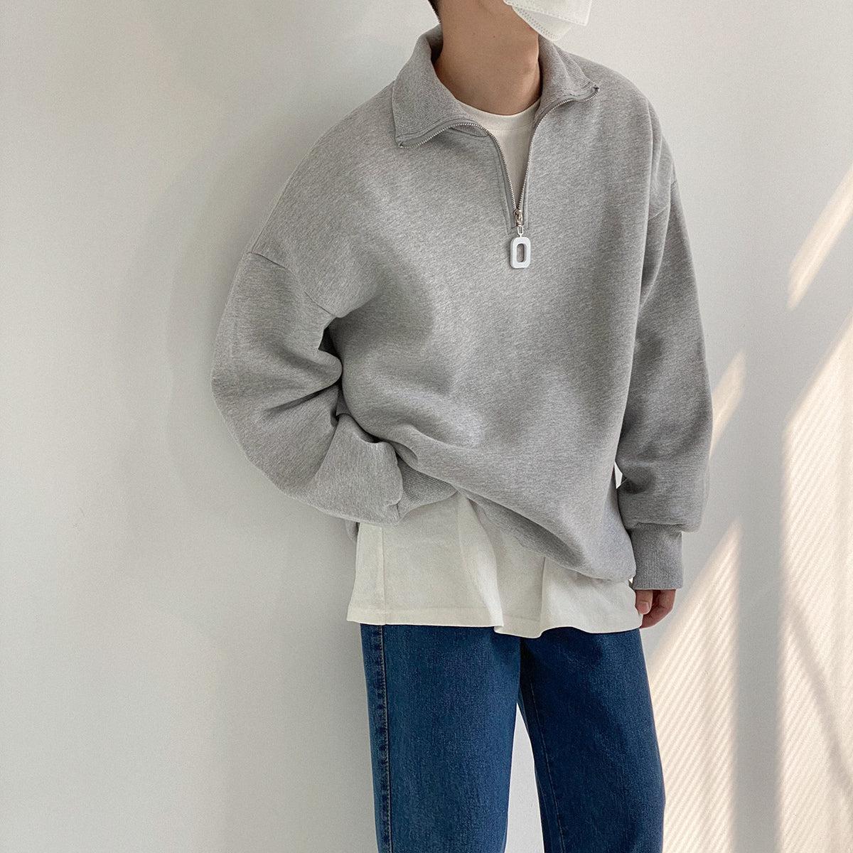 Zhou Essential Half-Zip-korean-fashion-Half-Zip-Zhou's Closet-OH Garments