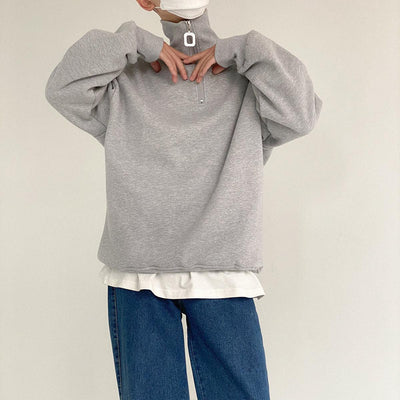 Zhou Essential Half-Zip-korean-fashion-Half-Zip-Zhou's Closet-OH Garments