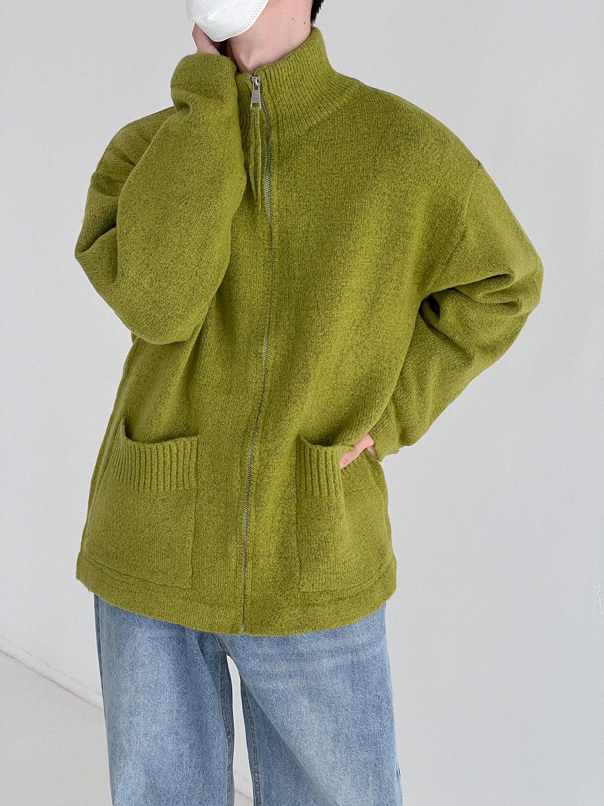 Zhou Essential Knit Zip-Up Jacket-korean-fashion-Jacket-Zhou's Closet-OH Garments