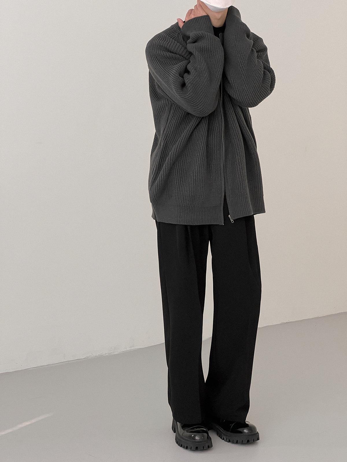 Zhou Essential Open Roundneck Knit Cardigan-korean-fashion-Cardigan-Zhou's Closet-OH Garments