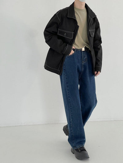 Zhou Essential Piped Double Pocket Jacket-korean-fashion-Jacket-Zhou's Closet-OH Garments