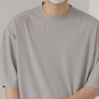 Zhou Fine Ribbed Regular Fit T-Shirt-korean-fashion-T-Shirt-Zhou's Closet-OH Garments