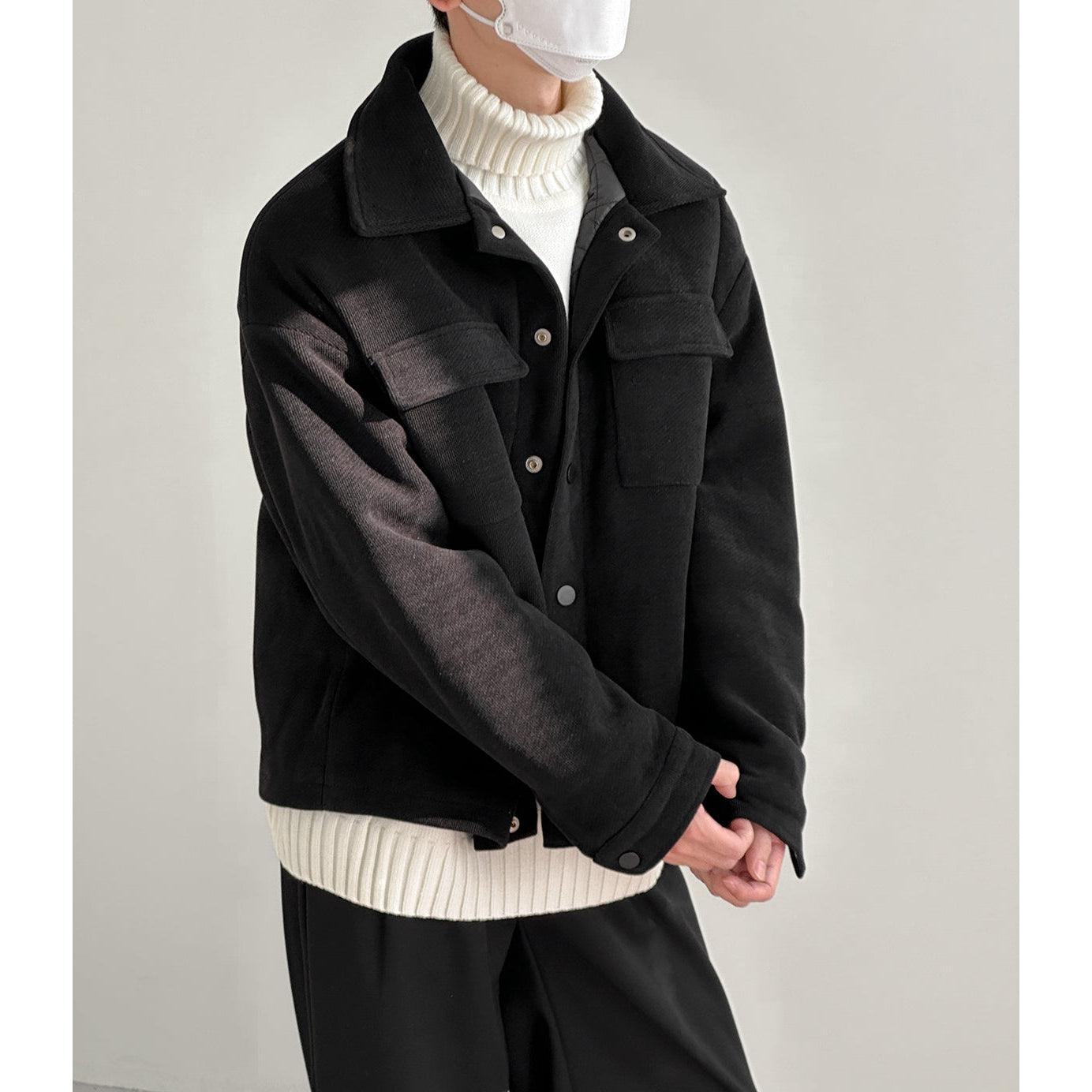 Zhou Front Pocket Flaps Jacket-korean-fashion-Jacket-Zhou's Closet-OH Garments